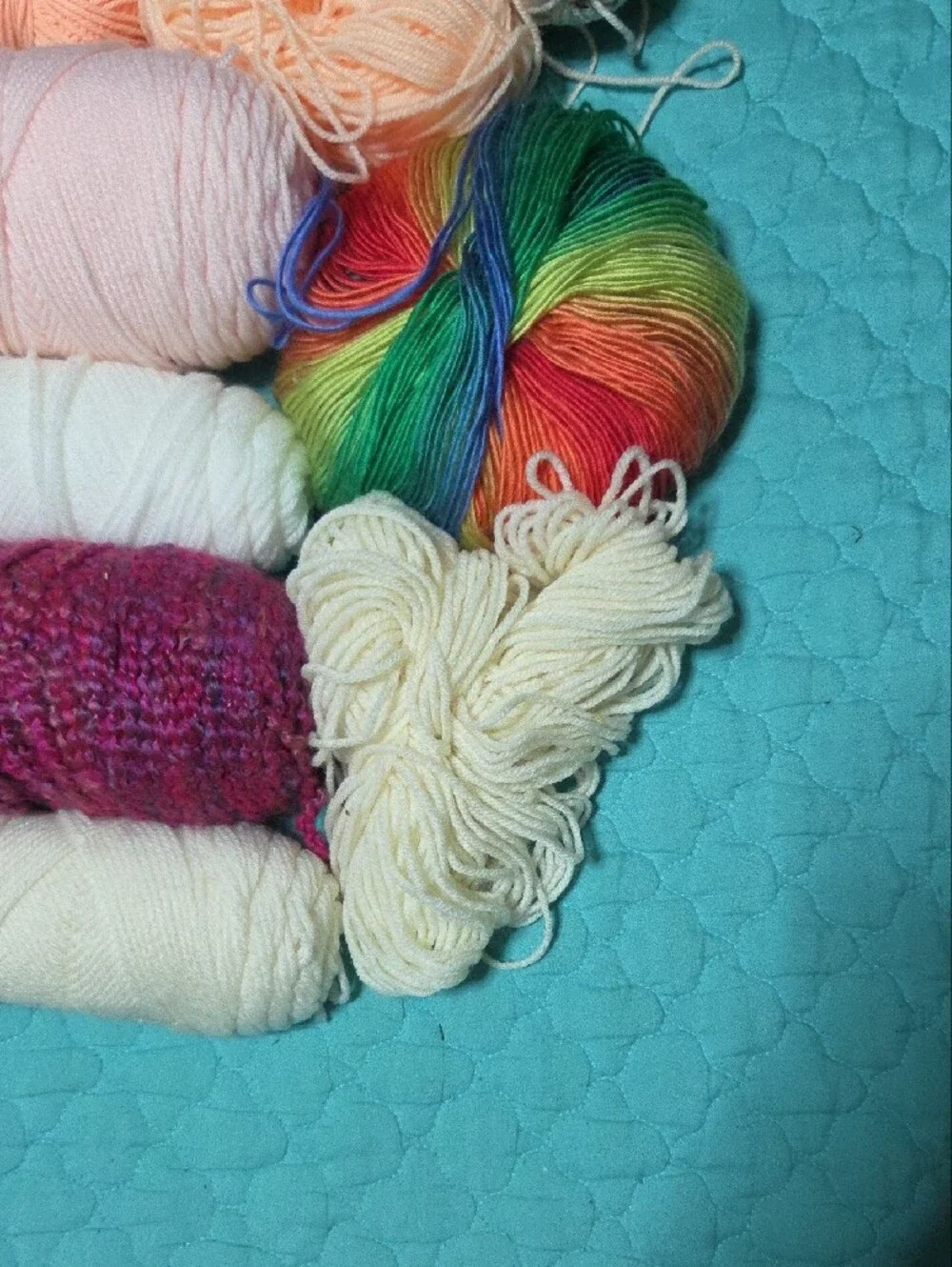 4 1/2 Pounds of Full & Used Multi-Color Yarn Assortment with Rainbow and Pastels
